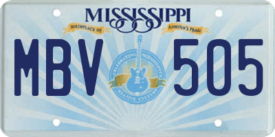 MS license plate MBV505