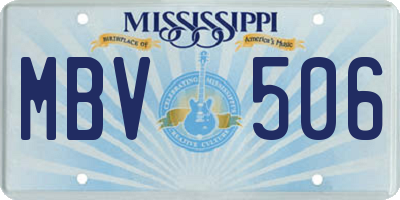 MS license plate MBV506