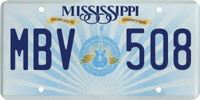 MS license plate MBV508