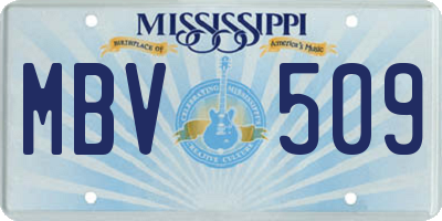 MS license plate MBV509