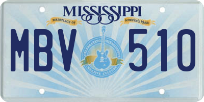 MS license plate MBV510