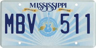 MS license plate MBV511