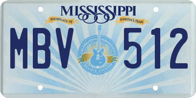 MS license plate MBV512