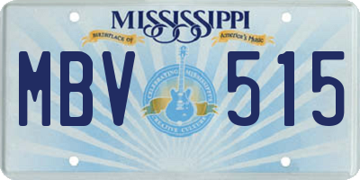 MS license plate MBV515