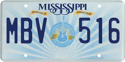 MS license plate MBV516