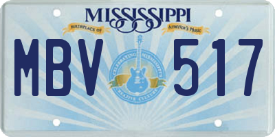 MS license plate MBV517