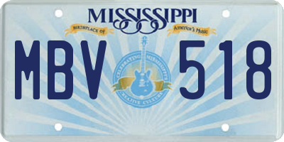 MS license plate MBV518