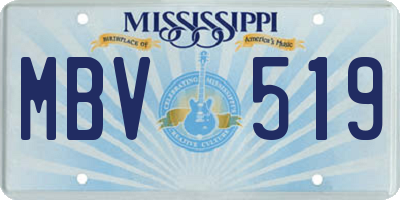 MS license plate MBV519