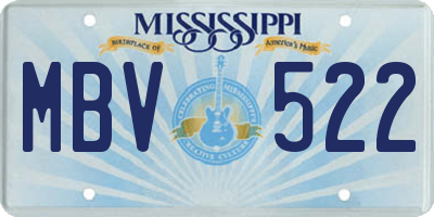 MS license plate MBV522