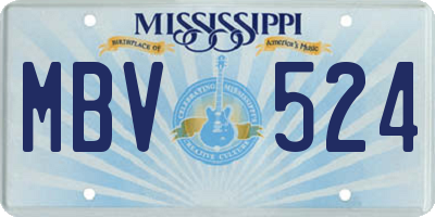 MS license plate MBV524