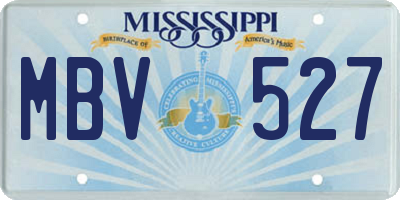 MS license plate MBV527