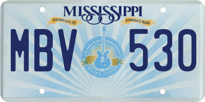 MS license plate MBV530