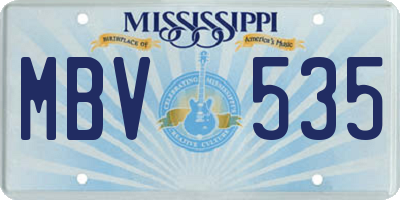 MS license plate MBV535