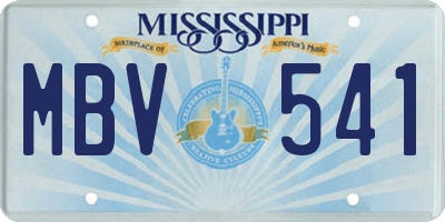 MS license plate MBV541