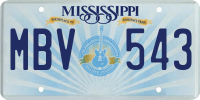 MS license plate MBV543
