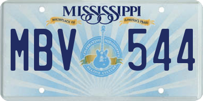 MS license plate MBV544