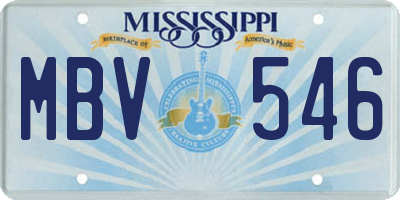 MS license plate MBV546