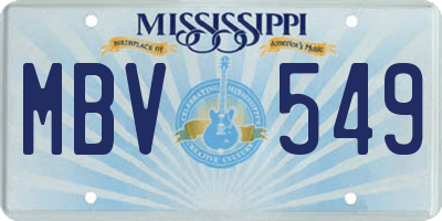 MS license plate MBV549