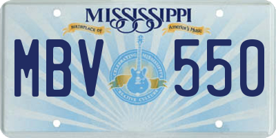 MS license plate MBV550