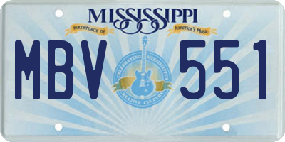 MS license plate MBV551
