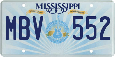 MS license plate MBV552