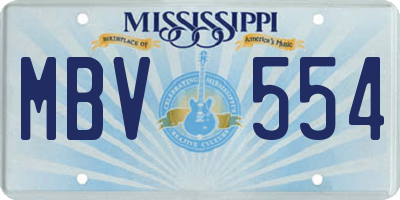 MS license plate MBV554