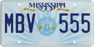MS license plate MBV555
