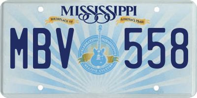 MS license plate MBV558