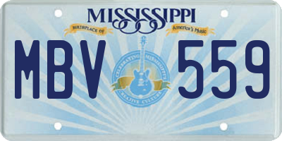 MS license plate MBV559