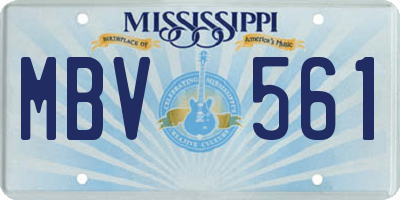 MS license plate MBV561
