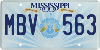 MS license plate MBV563