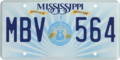 MS license plate MBV564