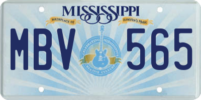 MS license plate MBV565