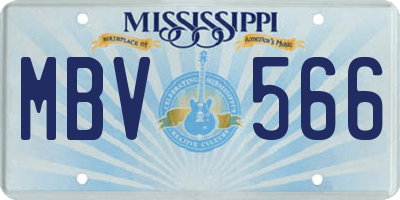 MS license plate MBV566