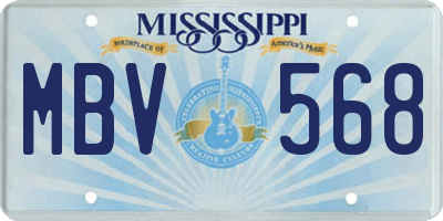 MS license plate MBV568