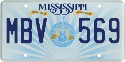 MS license plate MBV569