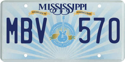 MS license plate MBV570