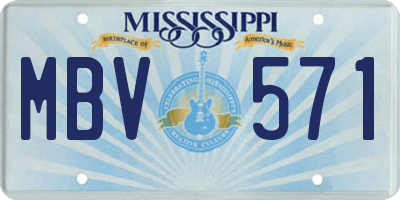 MS license plate MBV571