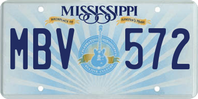 MS license plate MBV572