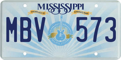 MS license plate MBV573