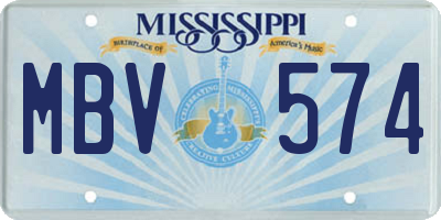 MS license plate MBV574