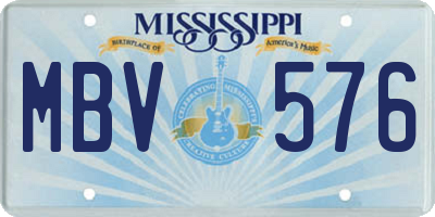MS license plate MBV576
