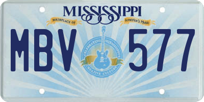 MS license plate MBV577