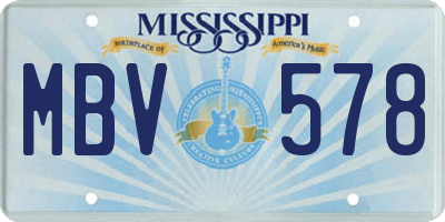 MS license plate MBV578
