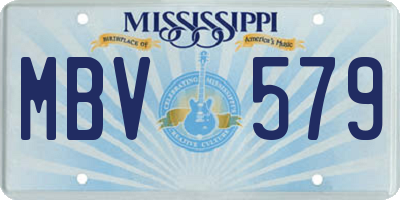 MS license plate MBV579