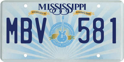 MS license plate MBV581
