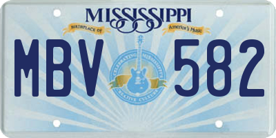 MS license plate MBV582