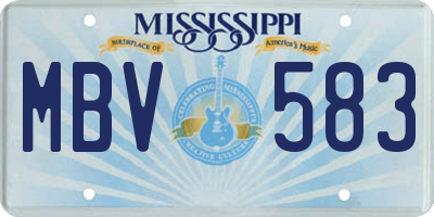 MS license plate MBV583