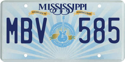 MS license plate MBV585