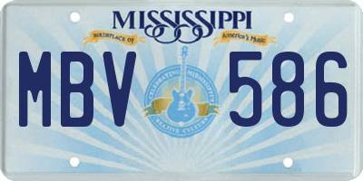 MS license plate MBV586